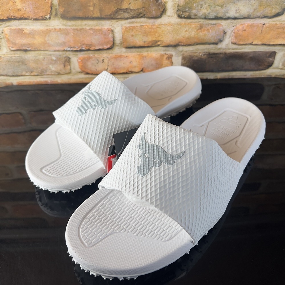 Mens Size 8 Under Armour Project Rock 2.0 Slides Michelin Charged New